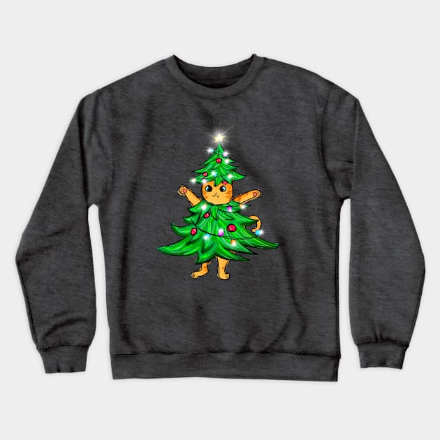 Cat-mas Tree Crewneck Sweatshirt by Erin Decker Creative